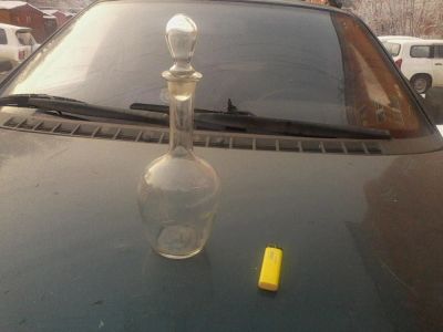 Лот: 6777703. Фото: 1. тонкое стекло графин 350 гр пробка... Предметы интерьера и быта