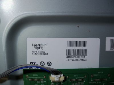 Лот: 15570570. Фото: 1. №012 планки с Panel:LC420EUH(PE... Запчасти для телевизоров, видеотехники, аудиотехники