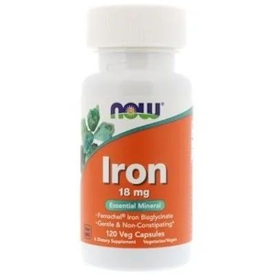 Лот: 12032815. Фото: 1. Iron (Железо) 18мг, 120кап (Now... Спортивное питание, витамины