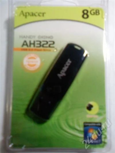 Лот: 597434. Фото: 1. USB Флешка 8Гб Apacer. USB-флеш карты