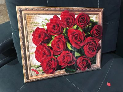 Лот: 18832165. Фото: 1. Розы🌹 Картина алмазами. Готовая. Картины, рисунки