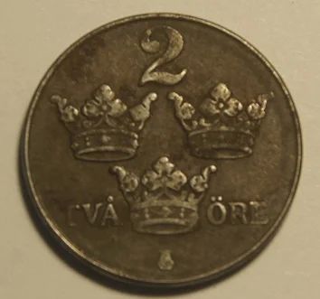 Лот: 6609974. Фото: 1. Швеция.2 эре 1943 г.(692). Европа