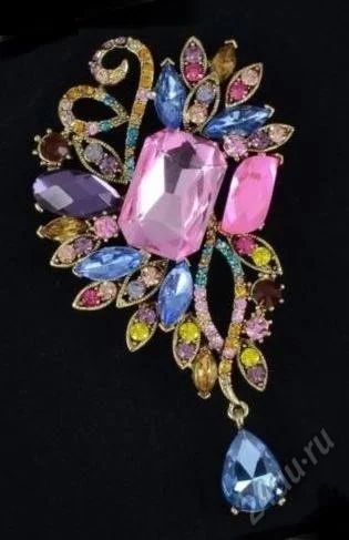 Лот: 5938590. Фото: 1. Брошь с сваровски Swarovski 6х10... Броши