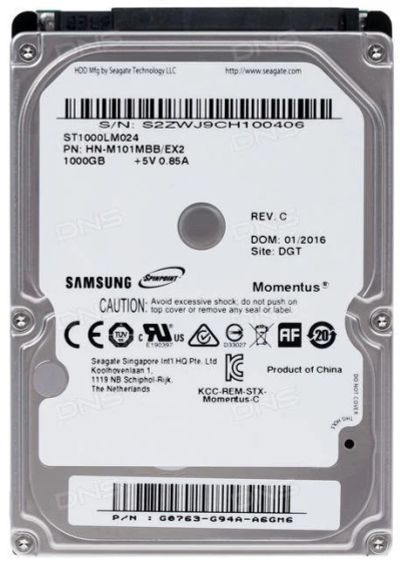 Лот: 14022903. Фото: 1. Диск для ноутбука: Samsung (ST100LM024... Жёсткие диски (HDD)