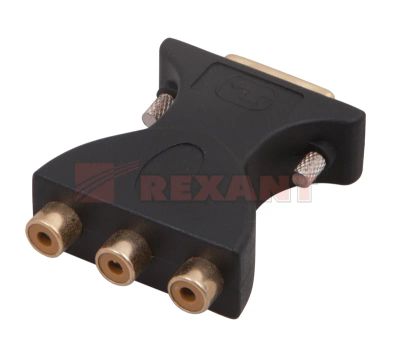 Лот: 3994601. Фото: 1. переходник dvi - 3гн.rca gold... Шлейфы, кабели, переходники