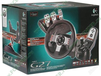 Лот: 2783470. Фото: 1. Руль Logitech G27 (280мм, 3 педали... Рули, джойстики