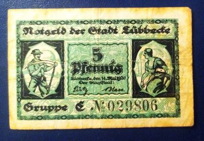 Лот: 19685245. Фото: 1. Германия нотгельд 5 пфеннингов... Частные выпуски, копии банкнот