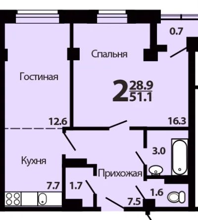 Лот: 5385803. Фото: 1. 2-к. Долевое в Солнечном. Цена... Квартиры, студии