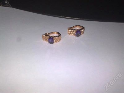 Лот: 727658. Фото: 1. золотые серьги с камнями. Серьги, каффы