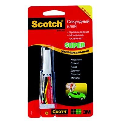 Лот: 16831452. Фото: 1. Клей секундный 3г. Scotch 3M 1шт... Другое (строительные материалы)