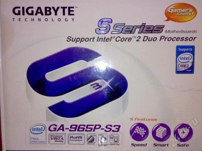Лот: 241043. Фото: 1. LGA775 GIGABYTE 965P S3 CORE 2... Материнские платы
