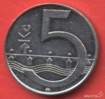 Лот: 3574119. Фото: 1. Монета 5крон. Европа