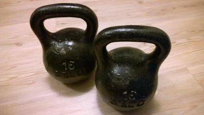 Лот: 6674522. Фото: 1. Гири 16+16=32 кг. здоровья. Гири