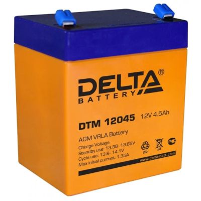 Лот: 24949185. Фото: 1. Аккумулятор Delta DTM 12045 (12V... ИБП, аккумуляторы для ИБП