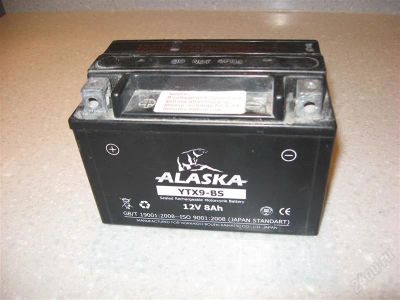 Лот: 1625365. Фото: 1. Мотоаккумулятор ALASKA 12V 8ah. Запчасти