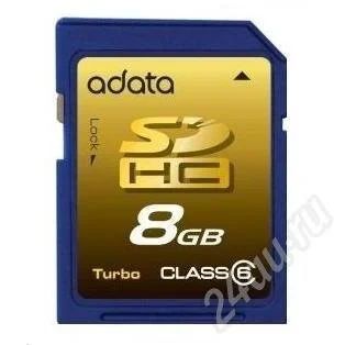 Лот: 366729. Фото: 1. SDHC 8Gb A-Data class 6. USB-флеш карты
