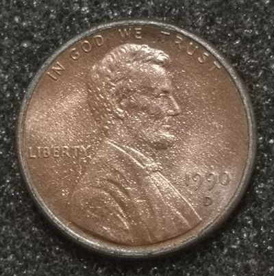 Лот: 23525301. Фото: 1. 1 цент 1990 года. США ("D" - Денвер... Америка