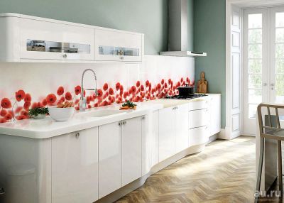 Лот: 8212830. Фото: 1. кухонный фартук маки. Обои, панели, ДВП, ДСП, МДФ