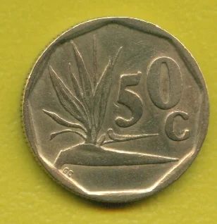 Лот: 8879190. Фото: 1. ЮАР 50 центов 1993 тип (1990–1995... Африка
