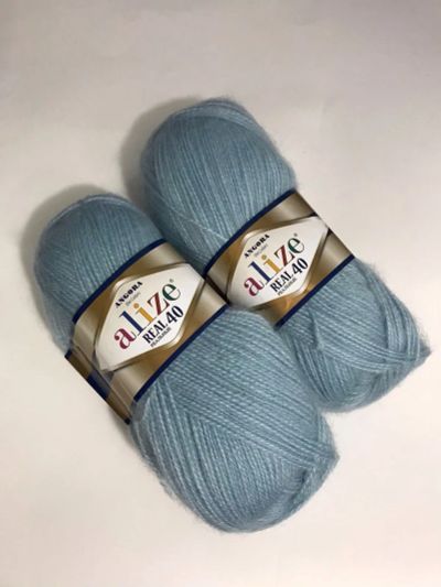 Лот: 16704636. Фото: 1. Пряжа ALIZE Angora Real 40 , 40... Ткани, нитки, пряжа