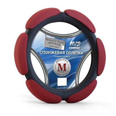 Лот: 20585670. Фото: 1. Спонжевая оплетка руля AVS SP-426M-RD... Другое (оснащение, оборудование, аксессуары)