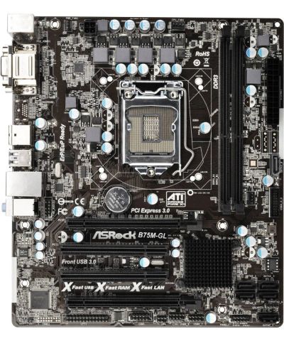 Лот: 13461791. Фото: 1. ASRock B75M-GL R2.0 (LGA 1155... Материнские платы