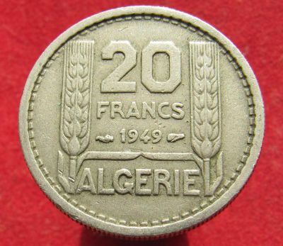 Лот: 14995659. Фото: 1. Алжир 20 франков, 1949г. Остальные страны