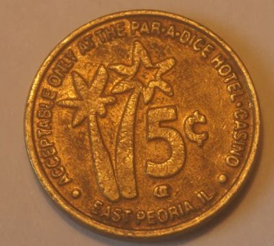 Лот: 5268201. Фото: 1. США.5 игровых центов казино Paradice... Другое (значки, медали, жетоны)