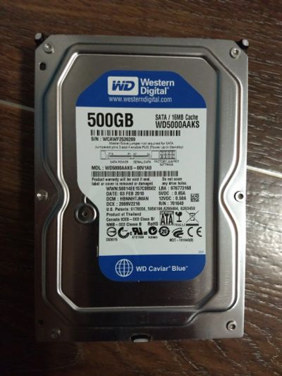 Лот: 12051700. Фото: 1. 500GB Western Digital WD5000AAKS. Жёсткие диски (HDD)