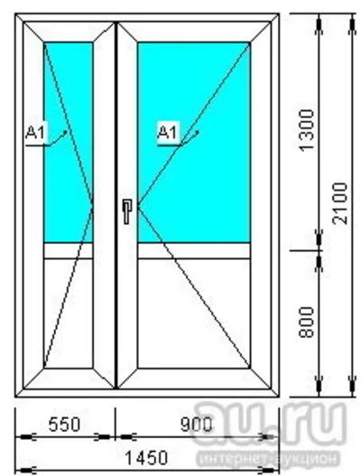 Лот: 9295722. Фото: 1. Пластиковая дверь ПВХ 1450*2100... Окна, балконы