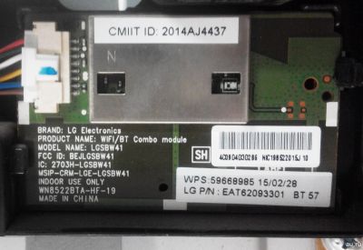 Лот: 13405175. Фото: 1. LG 39LB650V Модуль Wi-Fi/BT EAT62093301. Печатные платы