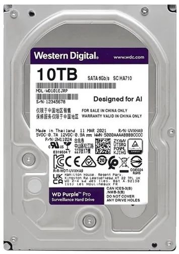 Лот: 19386338. Фото: 1. 10 TB ТБ Жесткий диск WD Purple... Жёсткие диски (HDD)