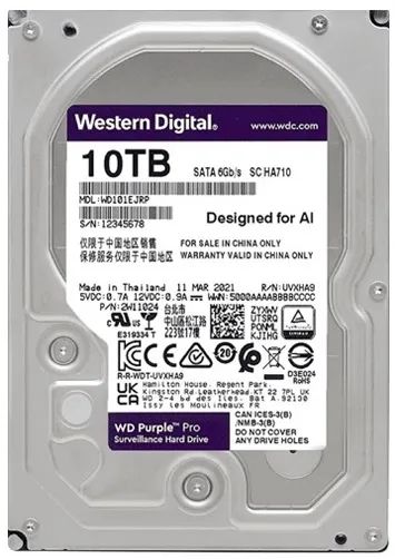 Лот: 19386338. Фото: 1. 10 TB ТБ Жесткий диск WD Purple... Жёсткие диски