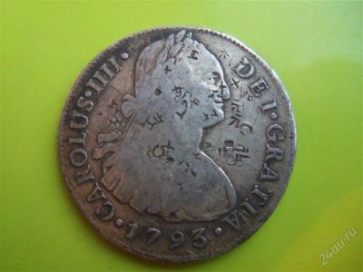 Лот: 2517230. Фото: 1. 8 реалов 1793 г.испанское Перу... Америка