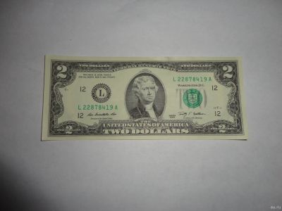 Лот: 13261736. Фото: 1. Банкнота 2 доллара США. Америка