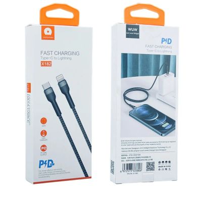 Лот: 22144750. Фото: 1. Кабель WUW X182 USB-C->Lighting... Дата-кабели, переходники