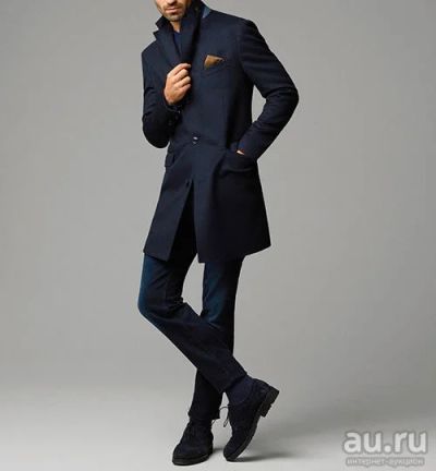 Лот: 11162153. Фото: 1. Пальто Massimo Dutti темно-синее. Верхняя одежда