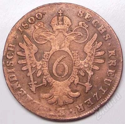 Лот: 905166. Фото: 1. Австрия. 6 крейцер 1800г. Большая... Германия и Австрия
