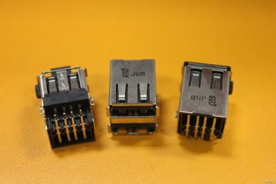 Лот: 17453673. Фото: 1. Разъем USB US-198, черный USB2... Разъёмы