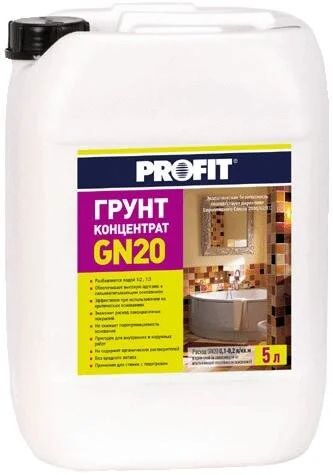 Лот: 10500015. Фото: 1. Грунт Profit GN-20, 10л. Смеси, шпатлевки, цемент