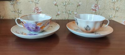 Лот: 23230993. Фото: 1. Чайные пары, 2 шт. (4 предмета... Предметы сервировки
