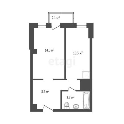 Лот: 21035306. Фото: 1. Продам 1-комн. кв. 36.3 кв.м... Квартиры, студии