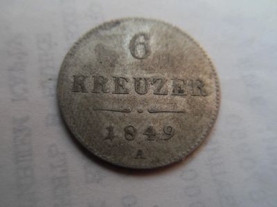 Лот: 10871492. Фото: 1. Австрия 6 крейцеров 1849 (А) серебро. Германия и Австрия