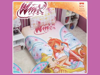 Лот: 3555297. Фото: 1. Постельное белье Winx 1,5-спальный. Постельное бельё