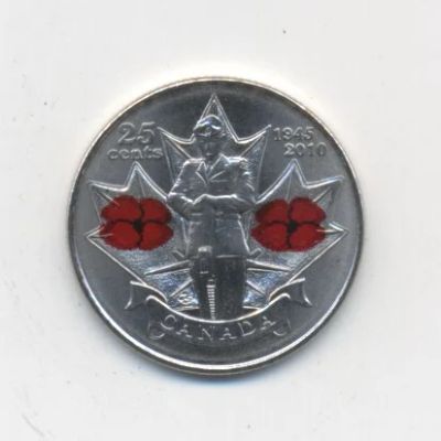 Лот: 3033487. Фото: 1. Канада 25 центов 2010 год (65... Америка