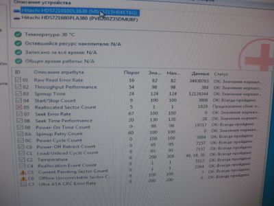 Лот: 12202659. Фото: 1. Винчестер 1 Tb с релокейтами Hitachi... Жёсткие диски (HDD)