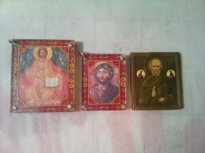 Лот: 25279138. Фото: 1. Иконы небольшие двух сторонние... Иконы