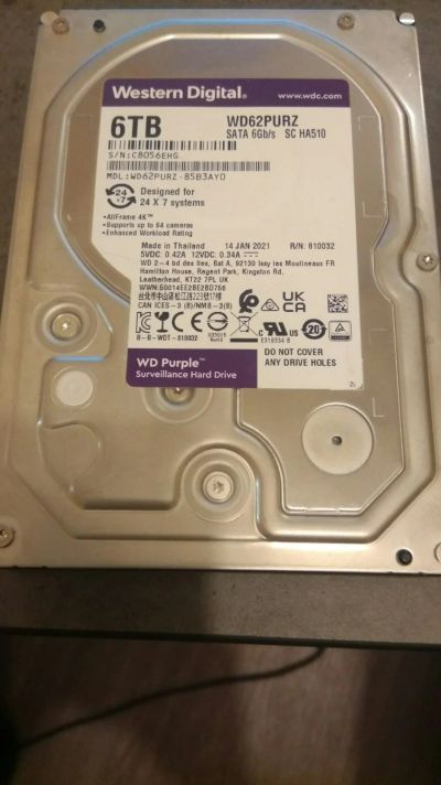 Лот: 18256989. Фото: 1. 3.5" 6Tb Western Digital WD62PURZ. Жёсткие диски (HDD)