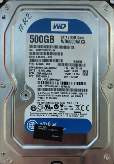 Лот: 22154791. Фото: 1. HDD WD5000AAKX #R2. Жёсткие диски (HDD)