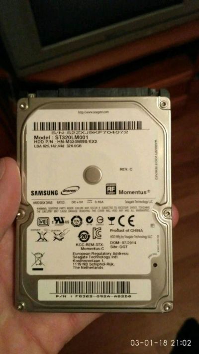 Лот: 12523838. Фото: 1. Жесткий диск HDD 320Gb 2.5. Жёсткие диски (HDD)